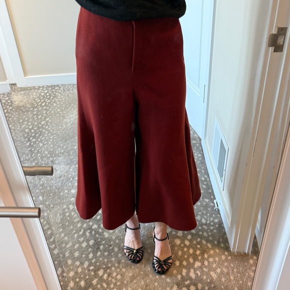 Celine Burgundy Phoebe Philo wool jersey culottes sz 40 - Picture 8 of 14